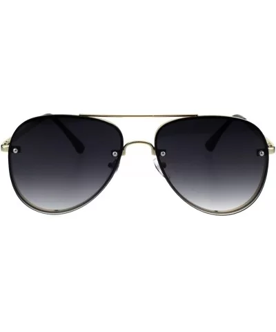 Luxury Rimless Designer Mod Metal Rim Pilots Sunglasses - Gold Smoke - CU187UY20RR $8.46 Rimless