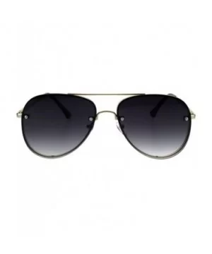 Luxury Rimless Designer Mod Metal Rim Pilots Sunglasses - Gold Smoke - CU187UY20RR $8.46 Rimless