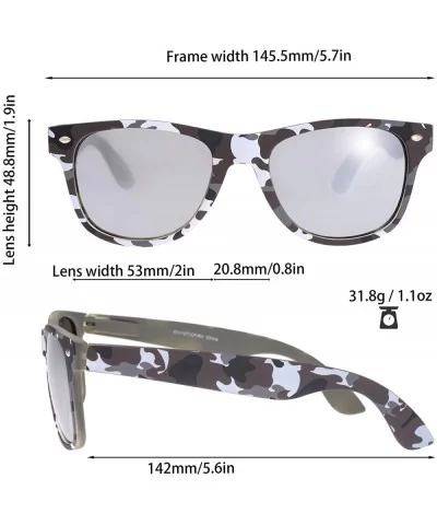 Camo Print Mirror Lens Rubber Sunglasses Camouflage for Men Women - Exquisite Packaging - 24 Grey Camo - CH195IOC6R7 $11.57 R...