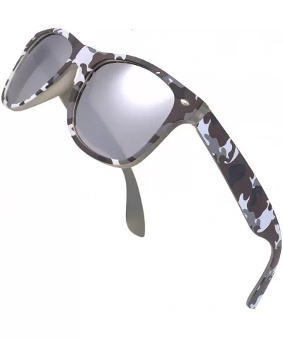 Camo Print Mirror Lens Rubber Sunglasses Camouflage for Men Women - Exquisite Packaging - 24 Grey Camo - CH195IOC6R7 $11.57 R...