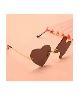 Fashion Women Love Heart Shaped Sunglasses Vintage frameless sunglasses men's Red Yellow Chic unique sun glasses - CG198R5A2C...