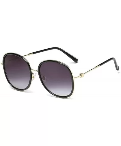 2019 new ladies fashion round metal border retro trend brand designer sunglasses UV400 - Black - CY18SO5AA40 $8.80 Round