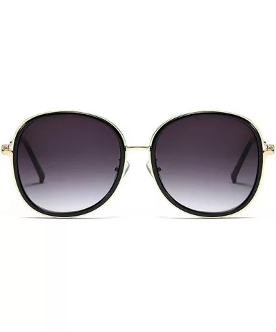 2019 new ladies fashion round metal border retro trend brand designer sunglasses UV400 - Black - CY18SO5AA40 $8.80 Round