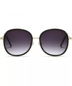 2019 new ladies fashion round metal border retro trend brand designer sunglasses UV400 - Black - CY18SO5AA40 $8.80 Round