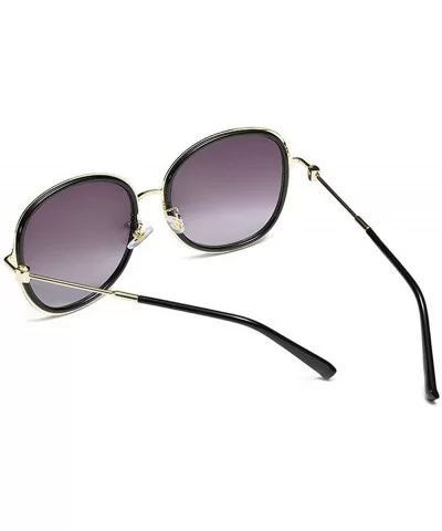 2019 new ladies fashion round metal border retro trend brand designer sunglasses UV400 - Black - CY18SO5AA40 $8.80 Round