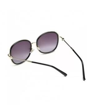 2019 new ladies fashion round metal border retro trend brand designer sunglasses UV400 - Black - CY18SO5AA40 $8.80 Round