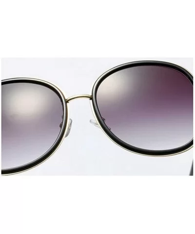 2019 new ladies fashion round metal border retro trend brand designer sunglasses UV400 - Black - CY18SO5AA40 $8.80 Round