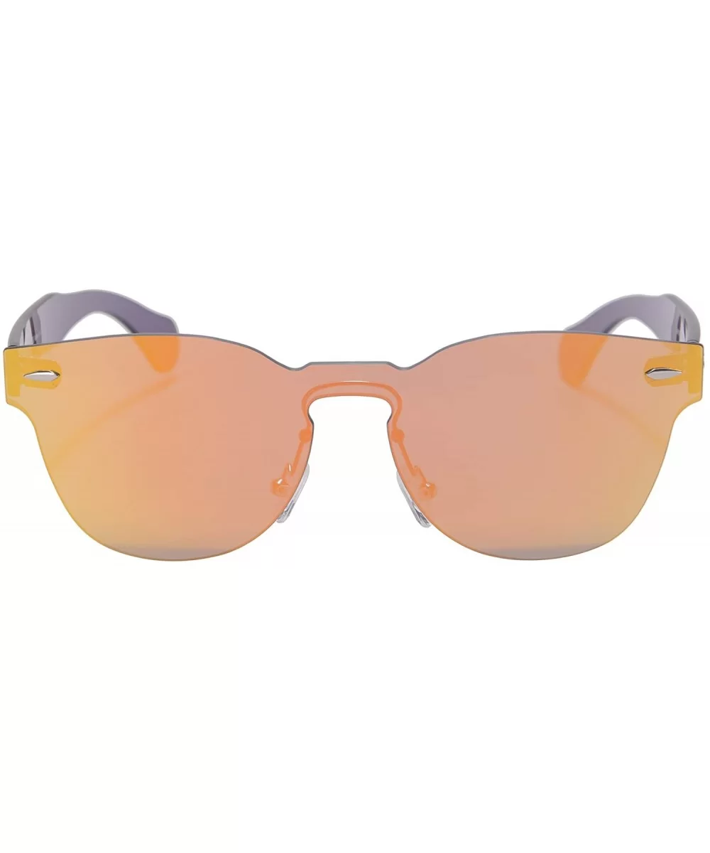 One Piece Style Women's Mirror Sunglasses PC Frame UV400 Protection Summer Glasses-SG71002 - C1- Orange - C318DUHM57R $14.78 ...