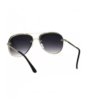 Luxury Rimless Designer Mod Metal Rim Pilots Sunglasses - Gold Smoke - CU187UY20RR $8.46 Rimless