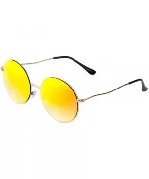 Rimless Round Lens Curved Wiggle Temple Sunglasses - Yellow - CH1908CWGQX $10.97 Round