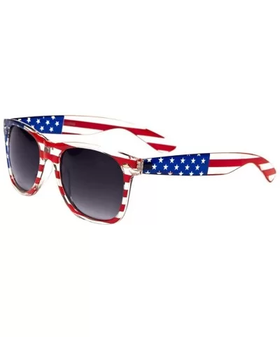 USA Patriotic American Flag Sunglasses Gift Box Set (Multi-colored - Sunset Color Mirror & Dark) - CW12H5KMRL9 $8.76 Wayfarer