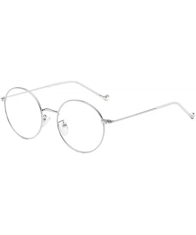 Fashion Anti-blue light Hiramitsu Myopia Glasses Retro Glasses - Silver - C51978KQ5M8 $15.31 Round