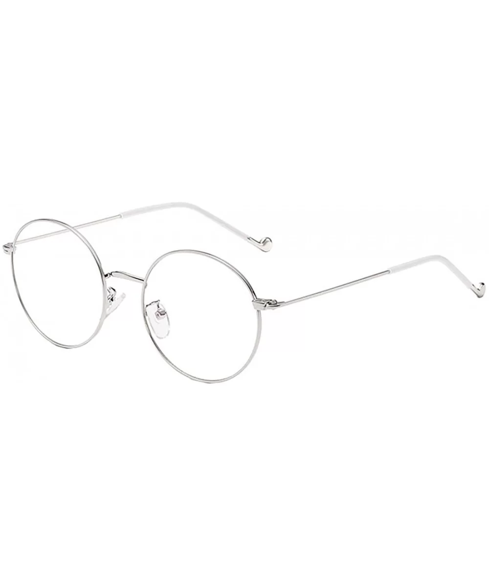 Fashion Anti-blue light Hiramitsu Myopia Glasses Retro Glasses - Silver - C51978KQ5M8 $15.31 Round