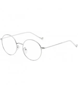 Fashion Anti-blue light Hiramitsu Myopia Glasses Retro Glasses - Silver - C51978KQ5M8 $15.31 Round