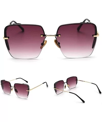 Oversized Square Diamond Sunglasses 2019 Brand Designer Sun Glasses for Women Retro Fashion Shades with box - CQ18QDM829C $7....