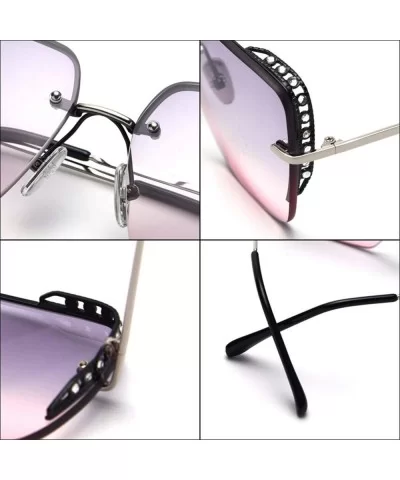 Oversized Square Diamond Sunglasses 2019 Brand Designer Sun Glasses for Women Retro Fashion Shades with box - CQ18QDM829C $7....