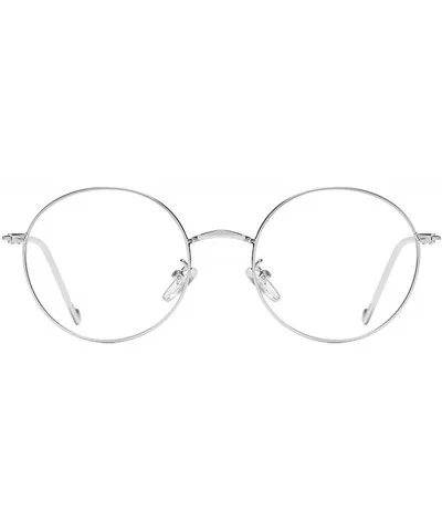 Fashion Anti-blue light Hiramitsu Myopia Glasses Retro Glasses - Silver - C51978KQ5M8 $15.31 Round