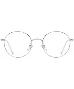 Fashion Anti-blue light Hiramitsu Myopia Glasses Retro Glasses - Silver - C51978KQ5M8 $15.31 Round