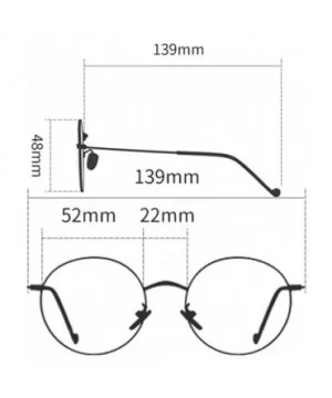 Fashion Anti-blue light Hiramitsu Myopia Glasses Retro Glasses - Silver - C51978KQ5M8 $15.31 Round