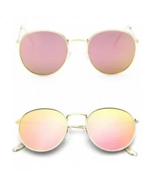 2019 Retro Round Sunglasses Women Brand Designer Sun Glasses For Women Alloy Mirror Sunglasses - Pink - C818W6UX32A $8.25 Ove...