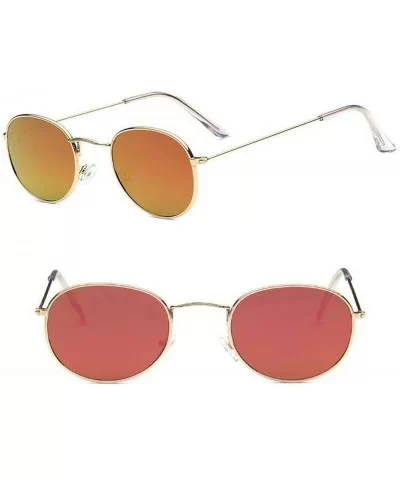 2019 Retro Round Sunglasses Women Brand Designer Sun Glasses For Women Alloy Mirror Sunglasses - Pink - C818W6UX32A $8.25 Ove...