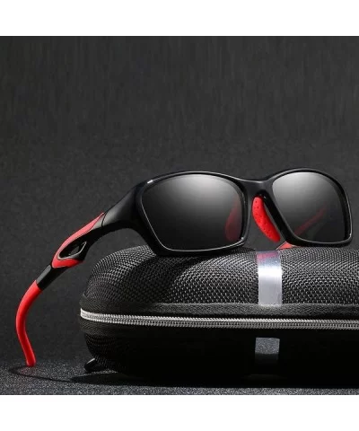 2019 Polarized Outdoor Sport Sun Glasses Men Outdoor Sports 18020 RED BLACK - 18020 White Blue - C518Y3N0EZU $11.97 Aviator