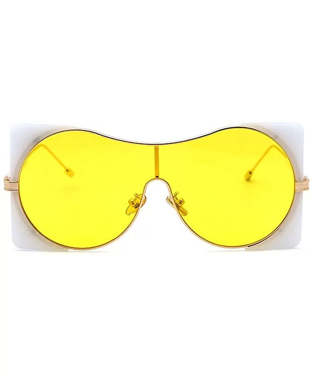 New One Piece Lens Women Oversized Square Sun Glasses 2019 Brand Designer Vintage Shades UV400 - Yellow - C518Q3LL6W6 $11.54 ...