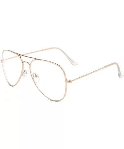 Classic Men's Or Women's Metal Frame Aviator Sunglasses - Gold Frame - C012LH9JTID $7.55 Square