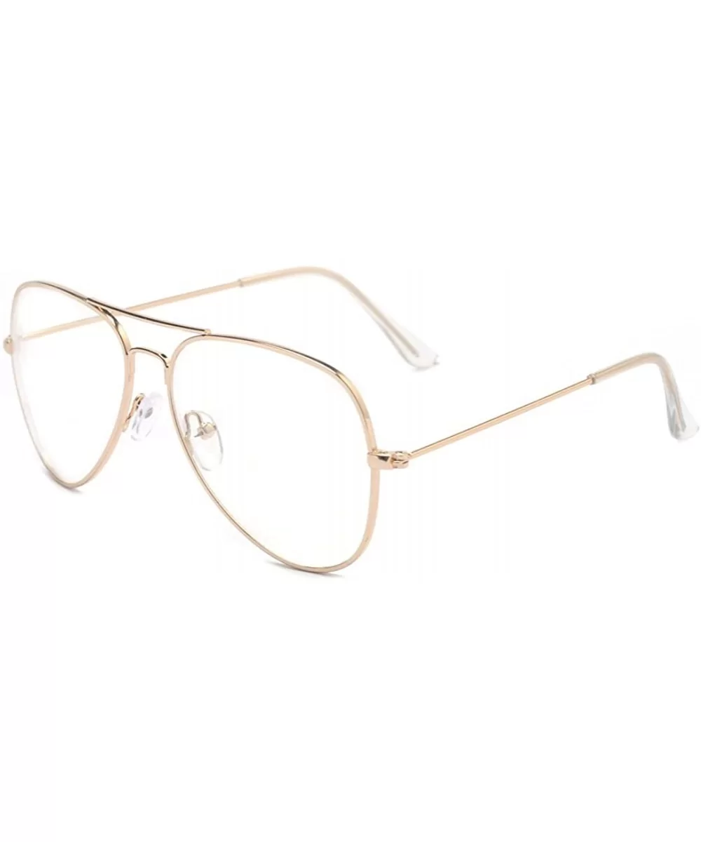 Classic Men's Or Women's Metal Frame Aviator Sunglasses - Gold Frame - C012LH9JTID $7.55 Square