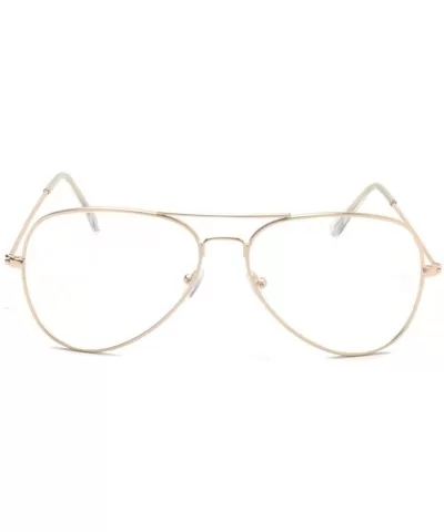 Classic Men's Or Women's Metal Frame Aviator Sunglasses - Gold Frame - C012LH9JTID $7.55 Square