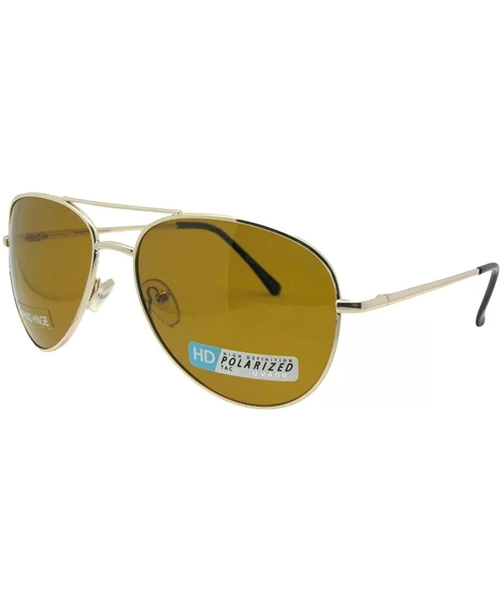 Full Metal Rim Small Aviator Polarized HD Lens HD4 - Gold Frame-polarized Hd Lenses - C518D0YKWM9 $11.20 Aviator