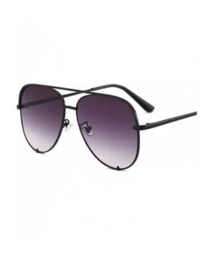 Gun Pink Sunglasses Silver Mirror Oversized Sun Glasses Pilot Women Men Shades Top Fashion Eyewear - CT197A273SY $20.52 Square