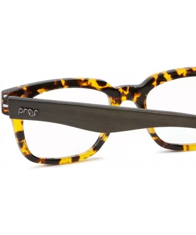 Pledge Wooden Eyeglasses - Yellow - CS11G5ONCLB $18.77 Oval