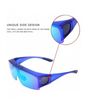 FLIP UP Polarized Sunglasses Driving Glasses UV400 Fitover Sunglasses for men and women - Blue - CF18SZI8OX3 $8.51 Goggle