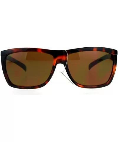 Men's Flat Top Sporty Rectangular Skater Shade Sunglasses - Tortoise - C511KFUY5N5 $5.68 Rectangular