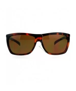 Men's Flat Top Sporty Rectangular Skater Shade Sunglasses - Tortoise - C511KFUY5N5 $5.68 Rectangular