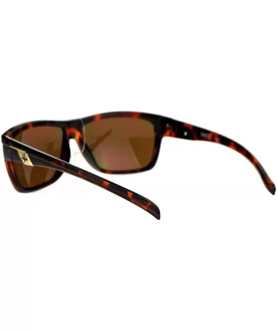 Men's Flat Top Sporty Rectangular Skater Shade Sunglasses - Tortoise - C511KFUY5N5 $5.68 Rectangular