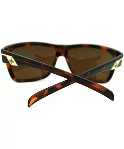 Men's Flat Top Sporty Rectangular Skater Shade Sunglasses - Tortoise - C511KFUY5N5 $5.68 Rectangular