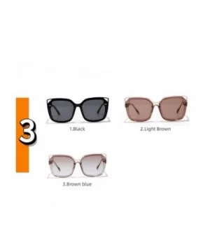 Big Frame Square Rivet Gradient Cat Eye Colorful Sunglasses For Women UV400 - Black - C0198KZXW9L $10.66 Cat Eye