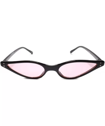 Stylish Womens Pointy Cat Eye Unique Narrow Slim Sunglasses - Black / Pink - CH18U7Z8C7N $9.82 Cat Eye