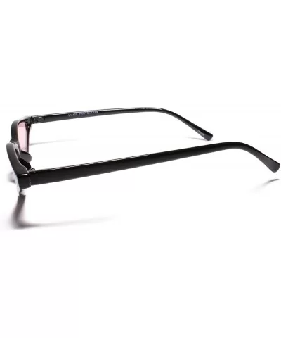 Stylish Womens Pointy Cat Eye Unique Narrow Slim Sunglasses - Black / Pink - CH18U7Z8C7N $9.82 Cat Eye