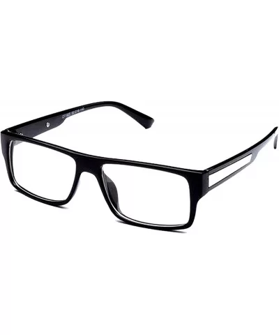 Casual Simple Squared Durable Frames Design Clear Eye Glasses Geek - Black With Hard Case - CM18RTZD5LI $7.79 Square