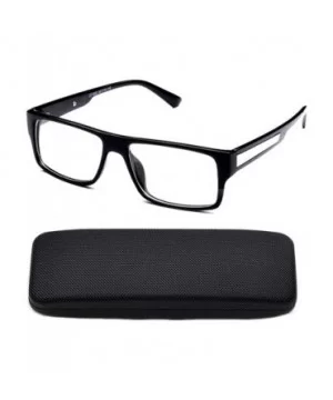 Casual Simple Squared Durable Frames Design Clear Eye Glasses Geek - Black With Hard Case - CM18RTZD5LI $7.79 Square