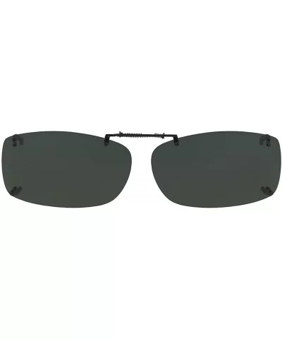 Haven-A REC Polarized Rectangular Clip On Sunglasses - Gray - 56 mm - CM196H32C4H $20.74 Rectangular