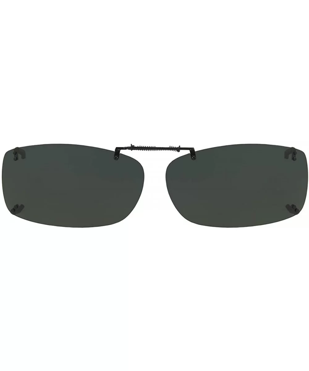 Haven-A REC Polarized Rectangular Clip On Sunglasses - Gray - 56 mm - CM196H32C4H $20.74 Rectangular