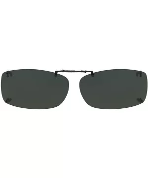 Haven-A REC Polarized Rectangular Clip On Sunglasses - Gray - 56 mm - CM196H32C4H $20.74 Rectangular