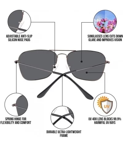 Polarized Frame Aviator Sunglasses for Men Women Shades Unisex Sun Glasses with Case and Cloth - CS18U4HGGX5 $6.04 Aviator