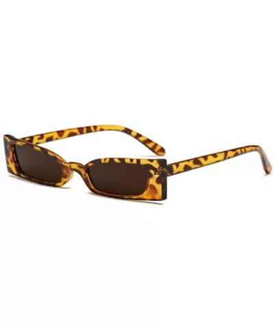 Small frame Men and women Sunglasses Fashion Retro Sunglasses - Leopard Print - CF18LL0D6K5 $6.89 Sport