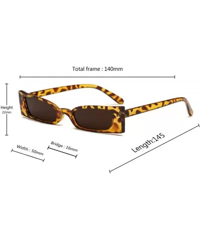 Small frame Men and women Sunglasses Fashion Retro Sunglasses - Leopard Print - CF18LL0D6K5 $6.89 Sport