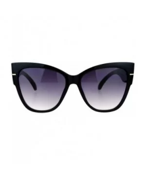 Womens Thick Plastic Arm Horn Rim Cat Eye Sunglasses - Black Smoke - C912DUJWGPV $8.34 Cat Eye